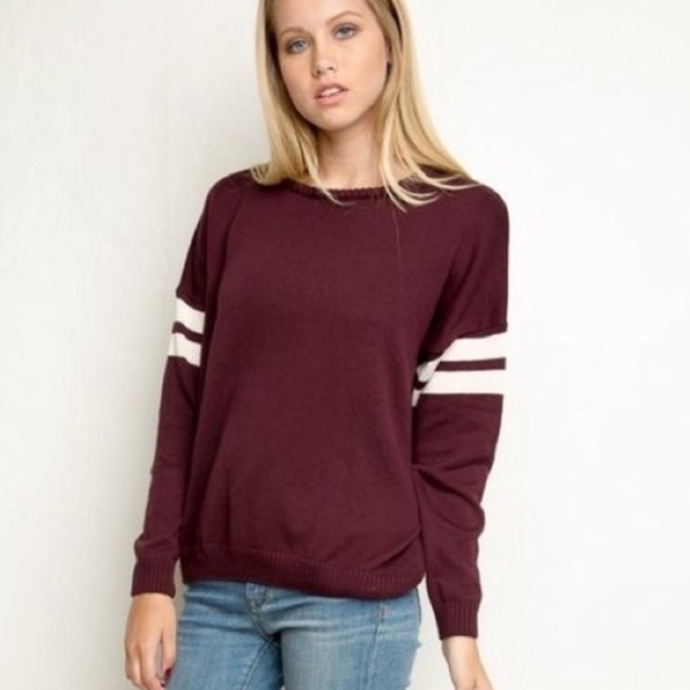 Brandy Melville Sweater with Striped Arm Detail